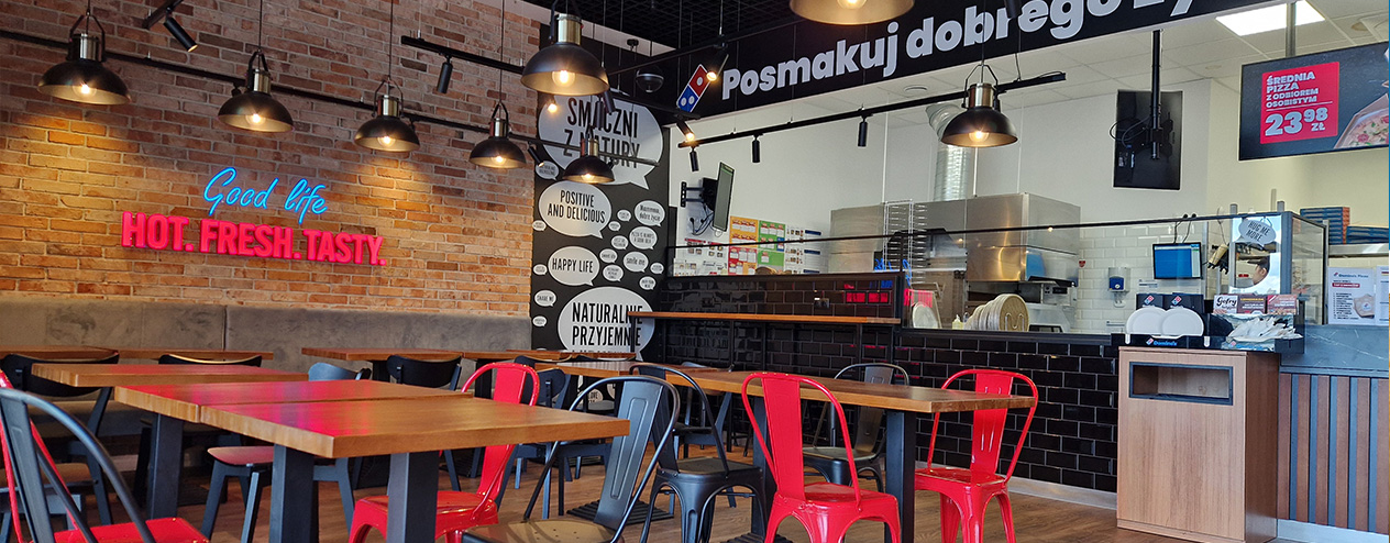 Pizzeria Domino’s Pizza Bytom Zabrzańska wewnątrz